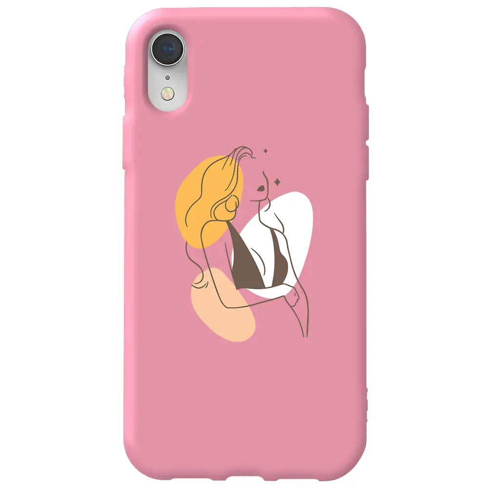 Apple iPhone XR Pembe Renkli Silikon Telefon Kılıfı - Dream Girl