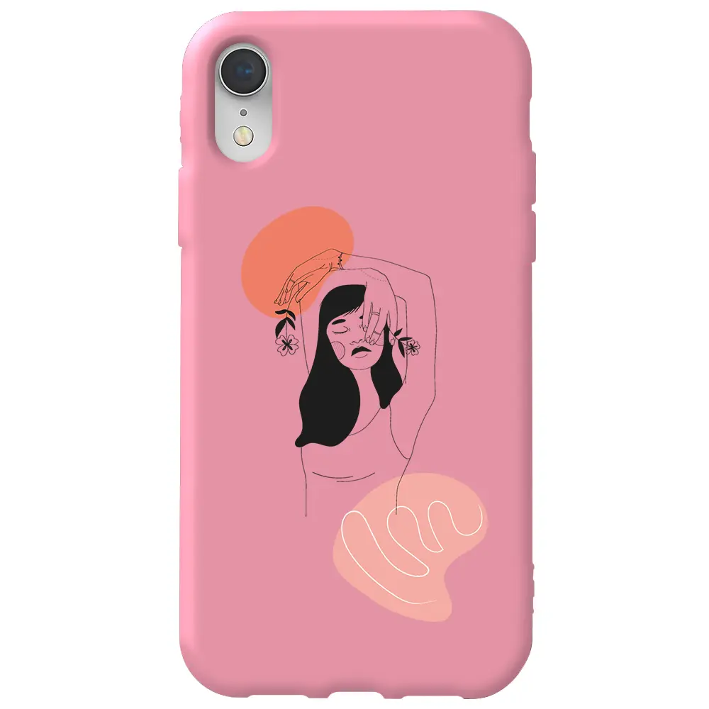 Apple iPhone XR Pembe Renkli Silikon Telefon Kılıfı - Emma 2