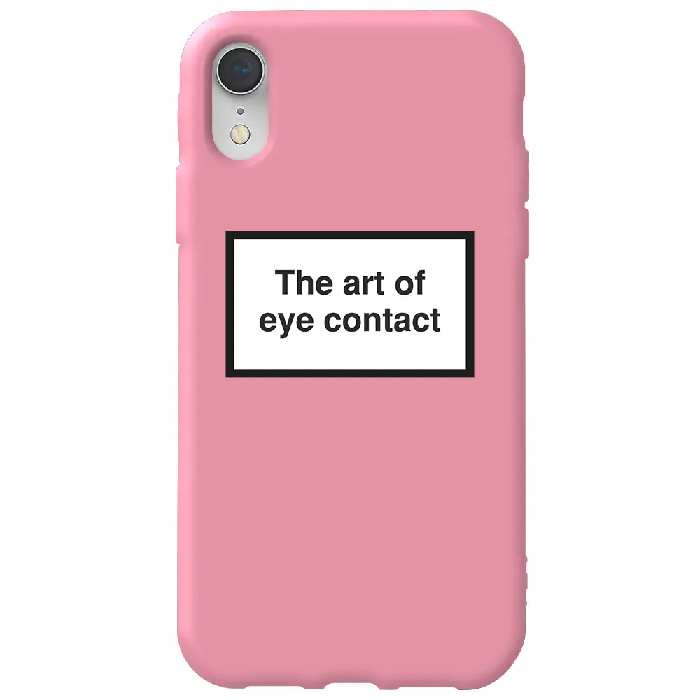 Apple iPhone XR Pembe Renkli Silikon Telefon Kılıfı - Eye Contact