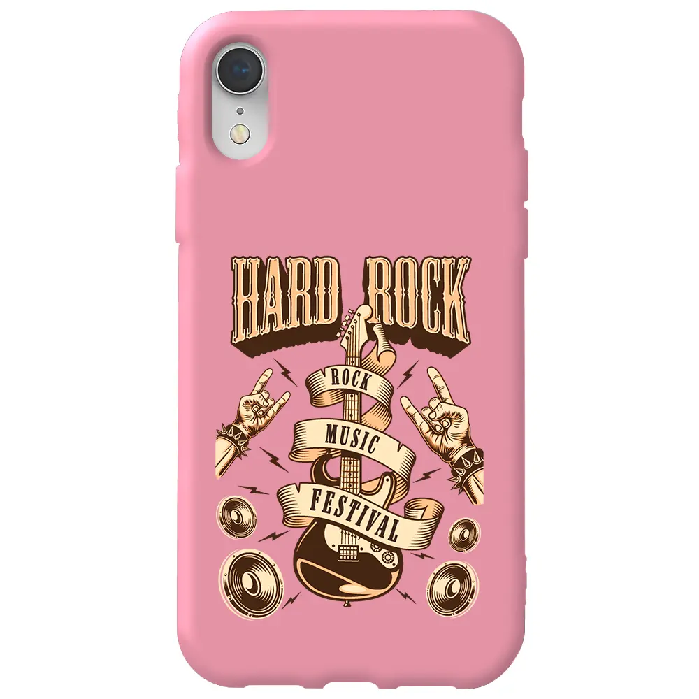 Apple iPhone XR Pembe Renkli Silikon Telefon Kılıfı - Hard Rock