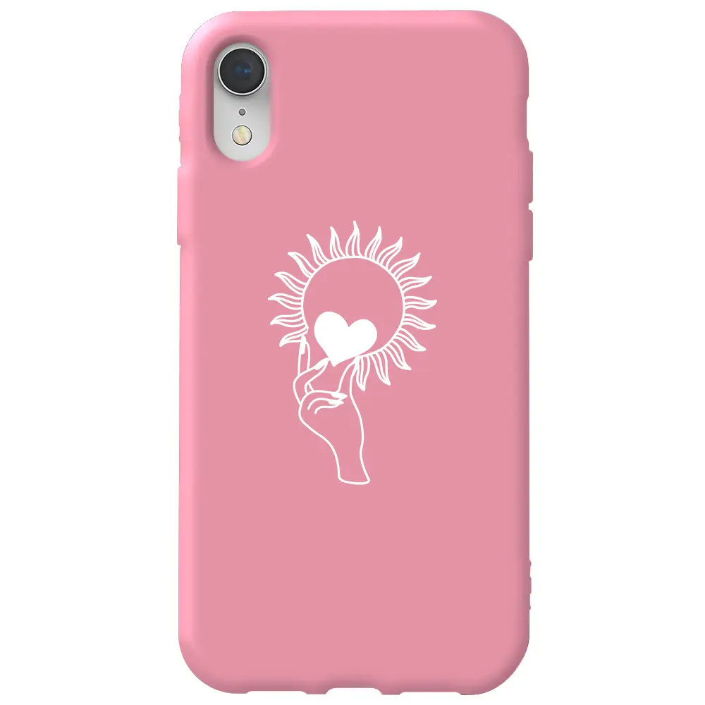 Apple iPhone XR Pembe Renkli Silikon Telefon Kılıfı - Keep Heart