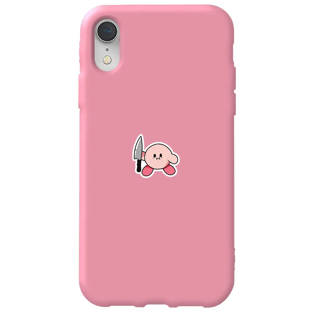 Apple iPhone XR Pembe Renkli Silikon Telefon Kılıfı - Kirby