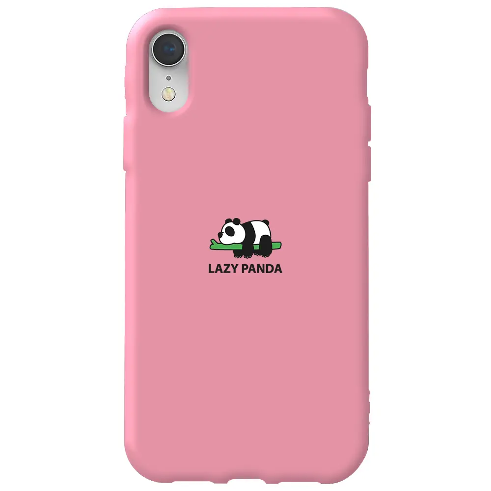 Apple iPhone XR Pembe Renkli Silikon Telefon Kılıfı - Lazy Panda
