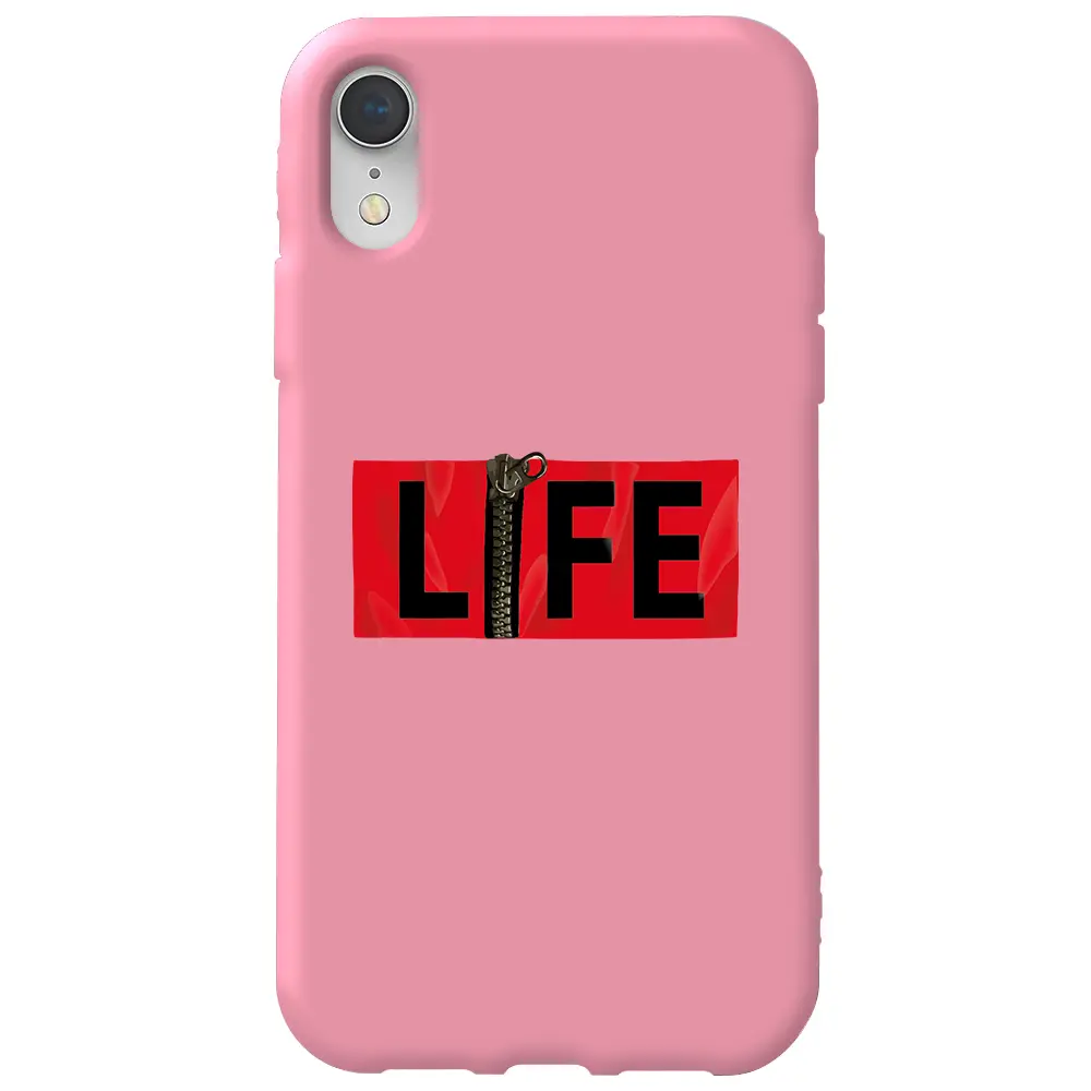 Apple iPhone XR Pembe Renkli Silikon Telefon Kılıfı - Life