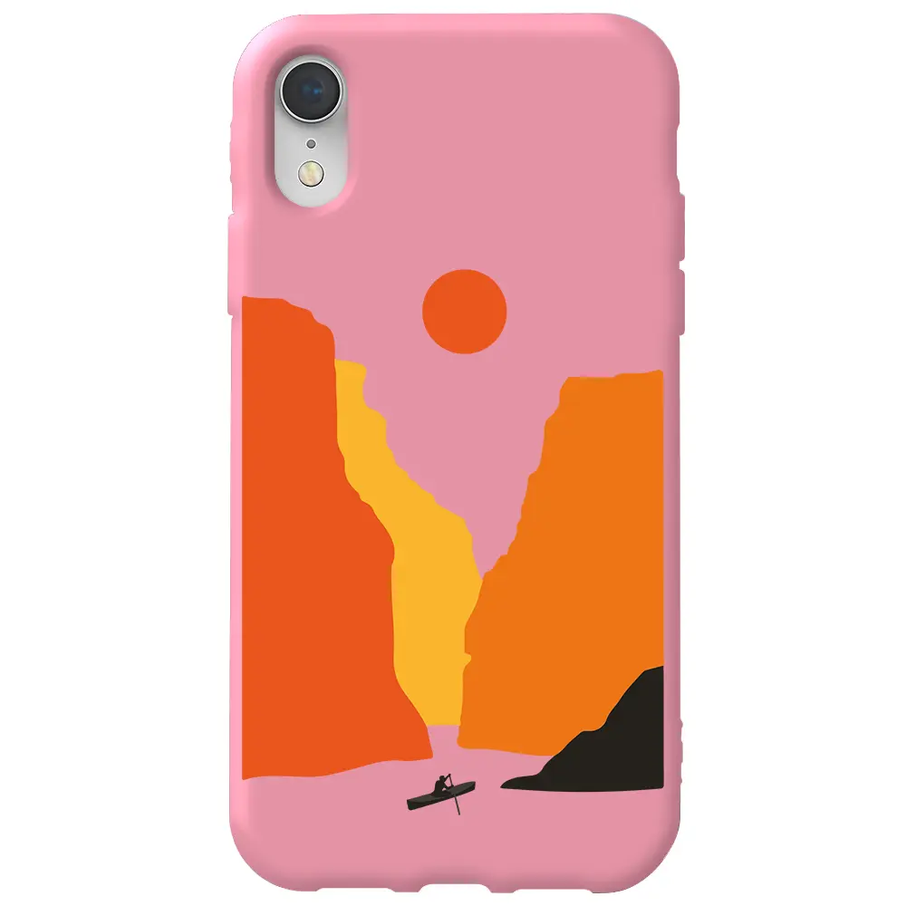 Apple iPhone XR Pembe Renkli Silikon Telefon Kılıfı - Manzara 3