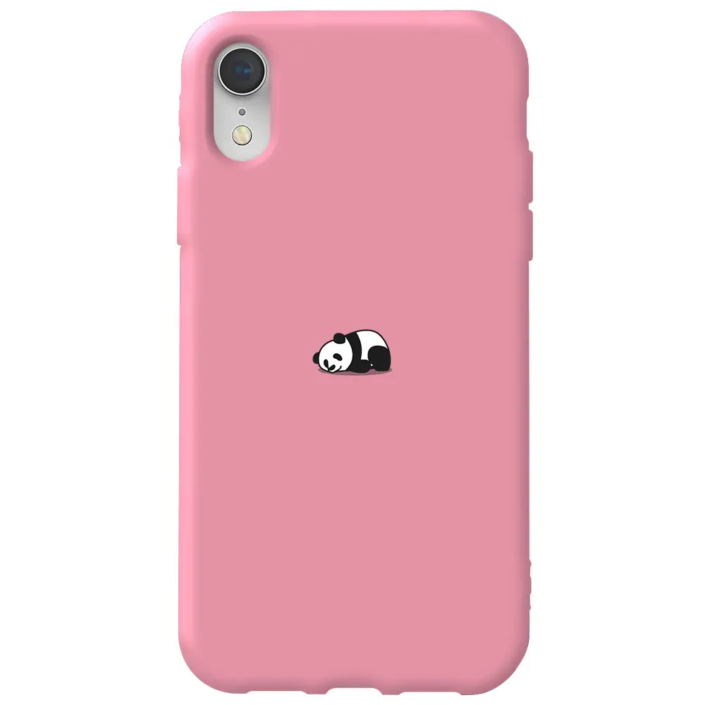Apple iPhone XR Pembe Renkli Silikon Telefon Kılıfı - Miskin Panda