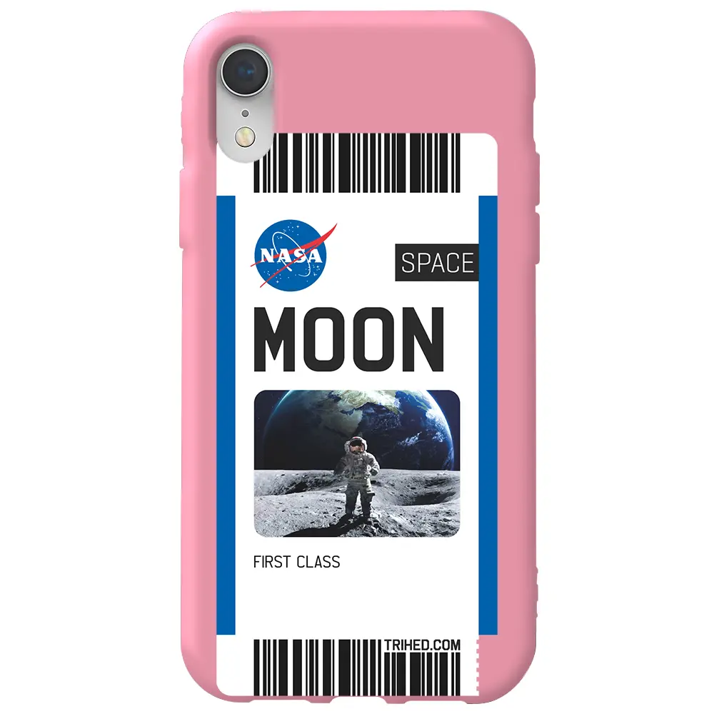 Apple iPhone XR Pembe Renkli Silikon Telefon Kılıfı - Moon Bileti