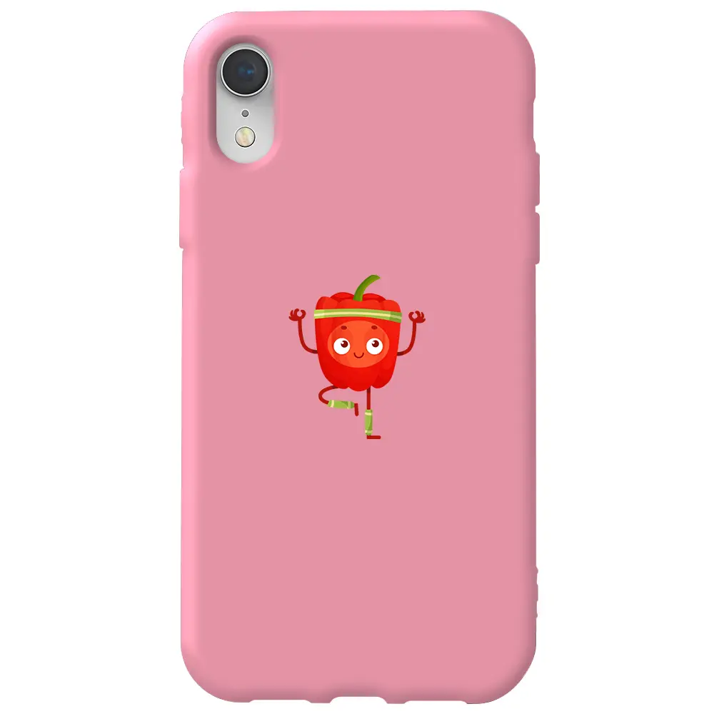 Apple iPhone XR Pembe Renkli Silikon Telefon Kılıfı - Mr. Pepper