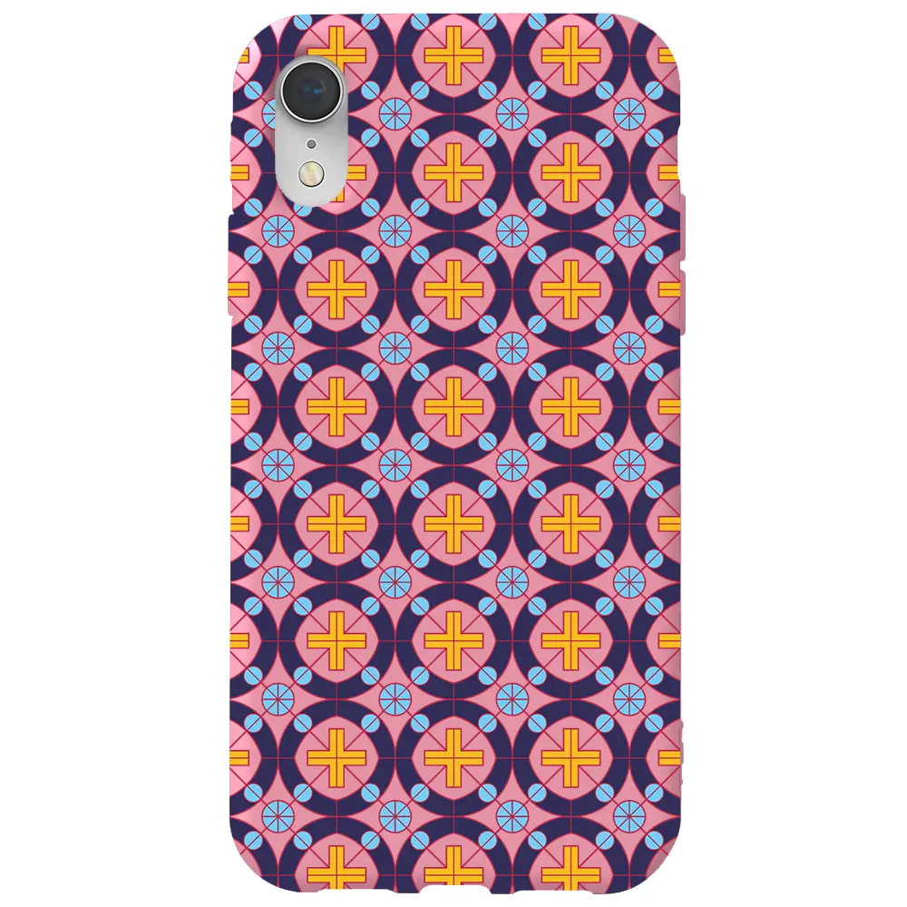 Apple iPhone XR Pembe Renkli Silikon Telefon Kılıfı - Ottomans Tiles