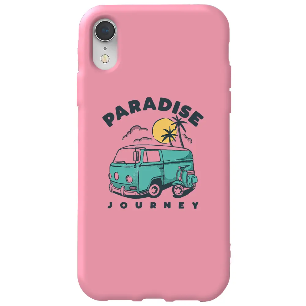 Apple iPhone XR Pembe Renkli Silikon Telefon Kılıfı - Paradise