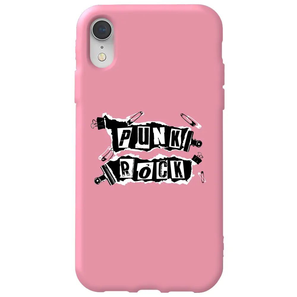 Apple iPhone XR Pembe Renkli Silikon Telefon Kılıfı - Punk Rock