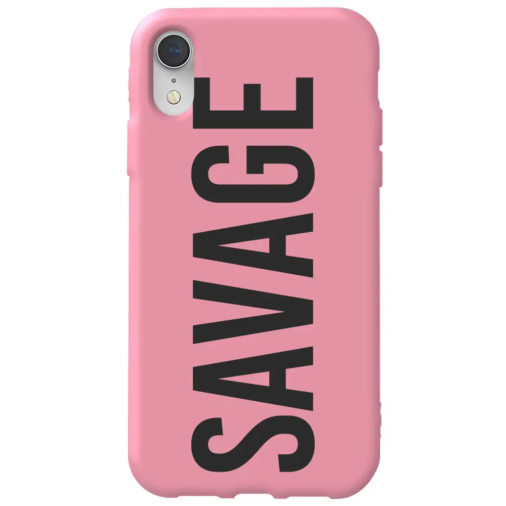Apple iPhone XR Pembe Renkli Silikon Telefon Kılıfı - Savage