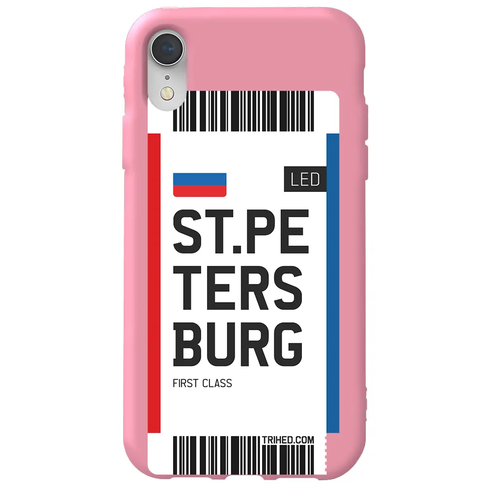 Apple iPhone XR Pembe Renkli Silikon Telefon Kılıfı - St. Petersburg Bileti
