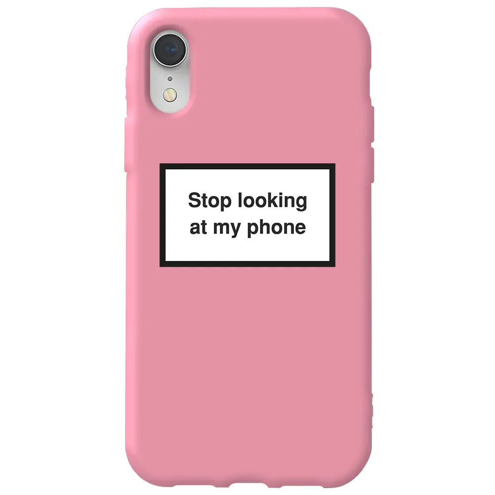 Apple iPhone XR Pembe Renkli Silikon Telefon Kılıfı - Stop Looking 2