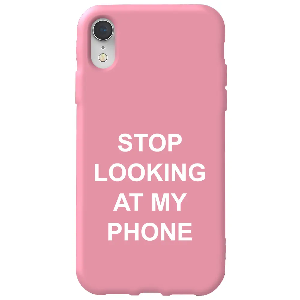 Apple iPhone XR Pembe Renkli Silikon Telefon Kılıfı - Stop Looking