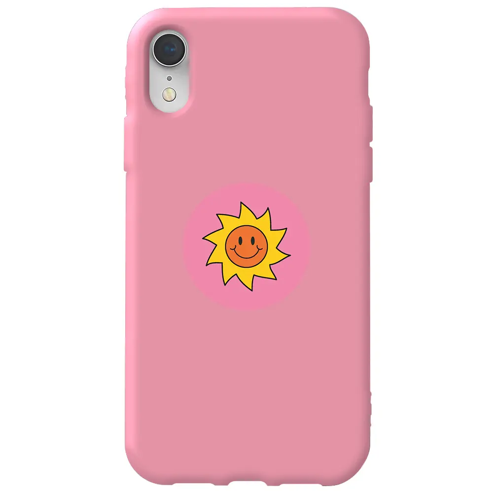 Apple iPhone XR Pembe Renkli Silikon Telefon Kılıfı - Sun
