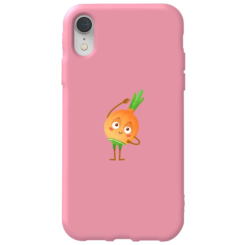 Apple iPhone XR Pembe Renkli Silikon Telefon Kılıfı - Warming Onion