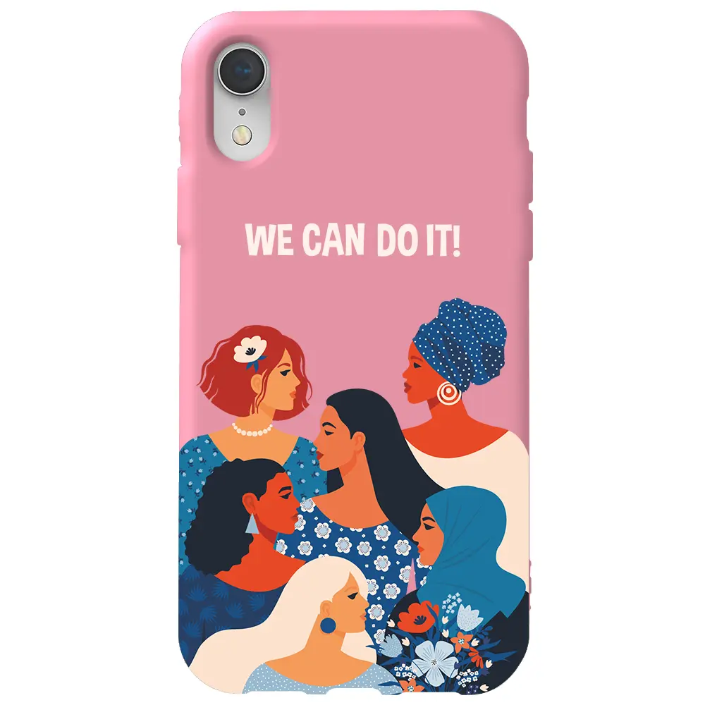 Apple iPhone XR Pembe Renkli Silikon Telefon Kılıfı - We Can Do It! 2