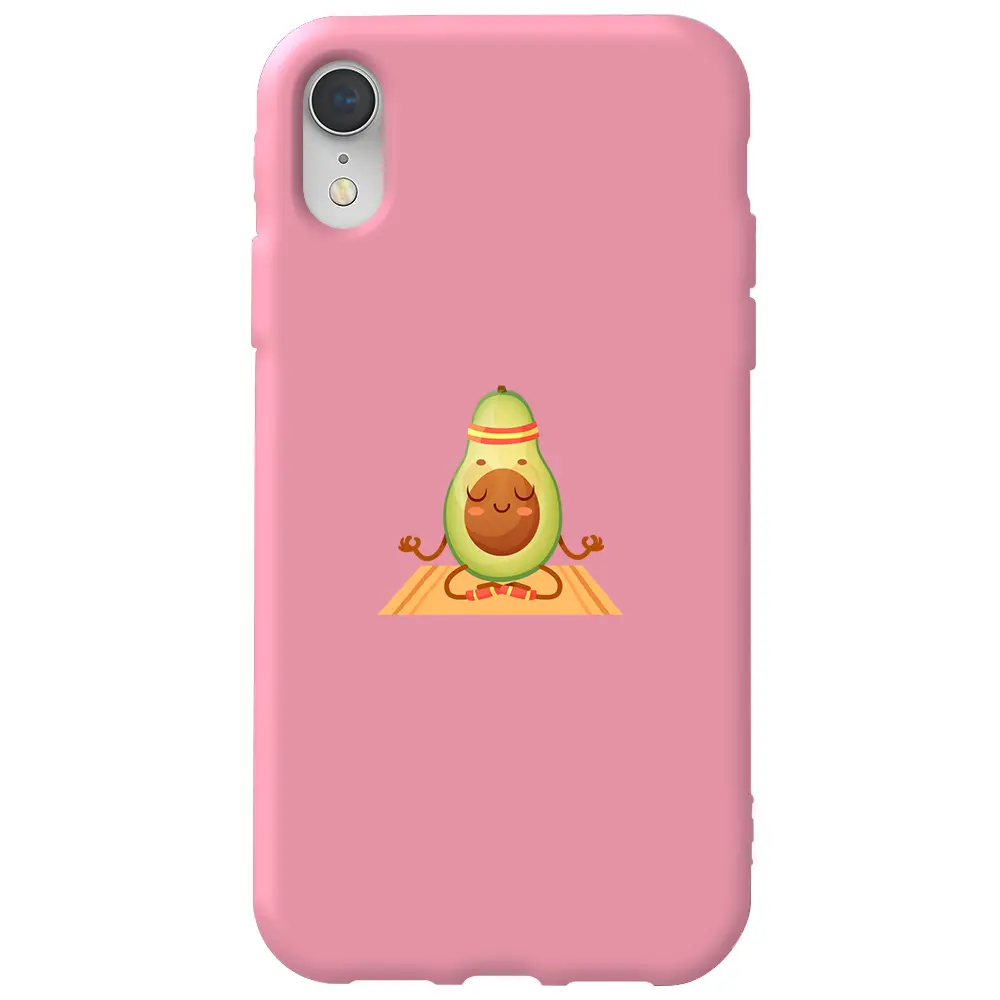 Apple iPhone XR Pembe Renkli Silikon Telefon Kılıfı - Yogacado Avokado