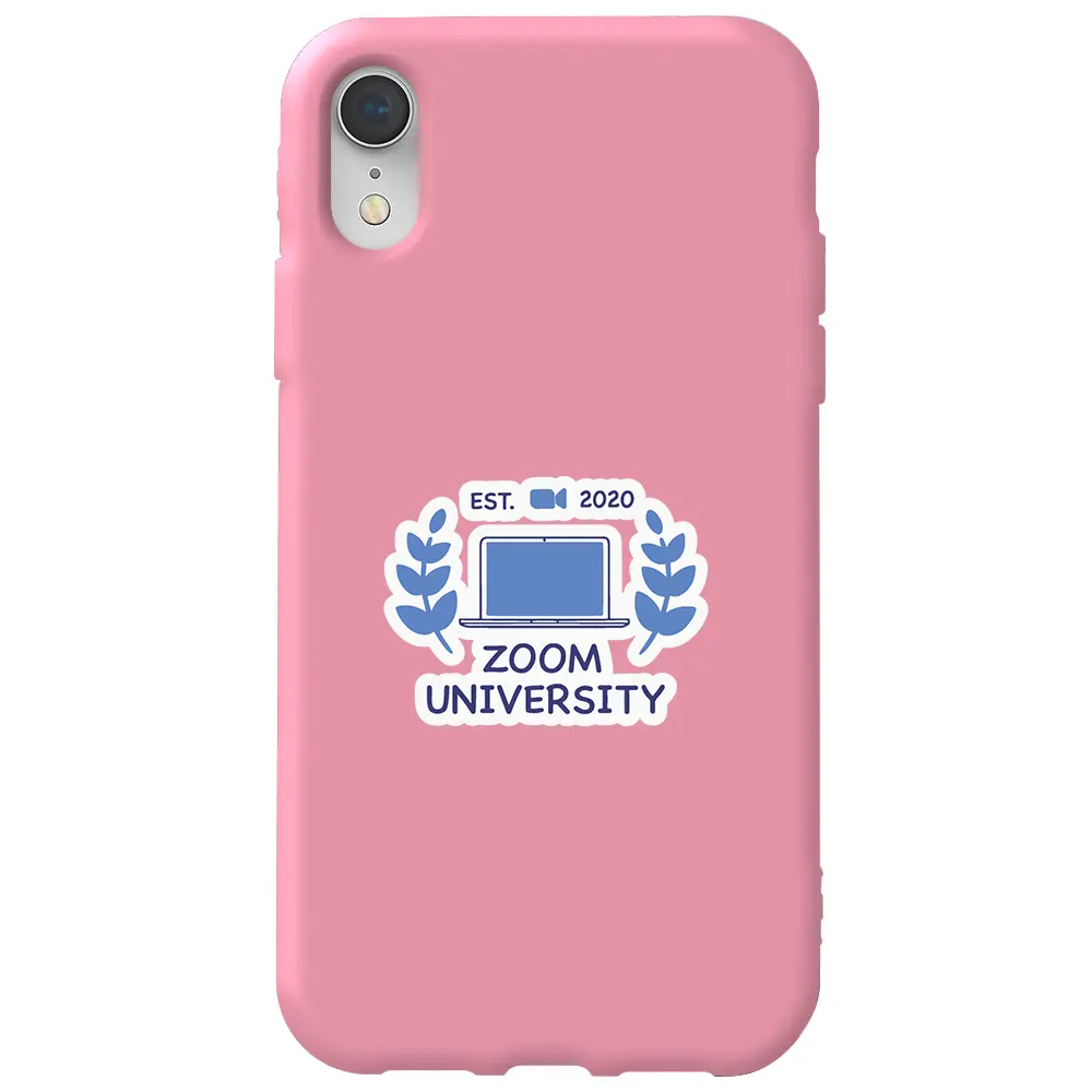 Apple iPhone XR Pembe Renkli Silikon Telefon Kılıfı - Zoom Üniversitesi