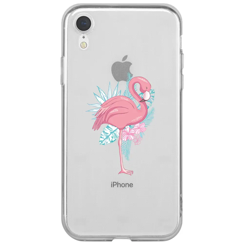 Apple iPhone XR Şeffaf Telefon Kılıfı - Alone Flamingo
