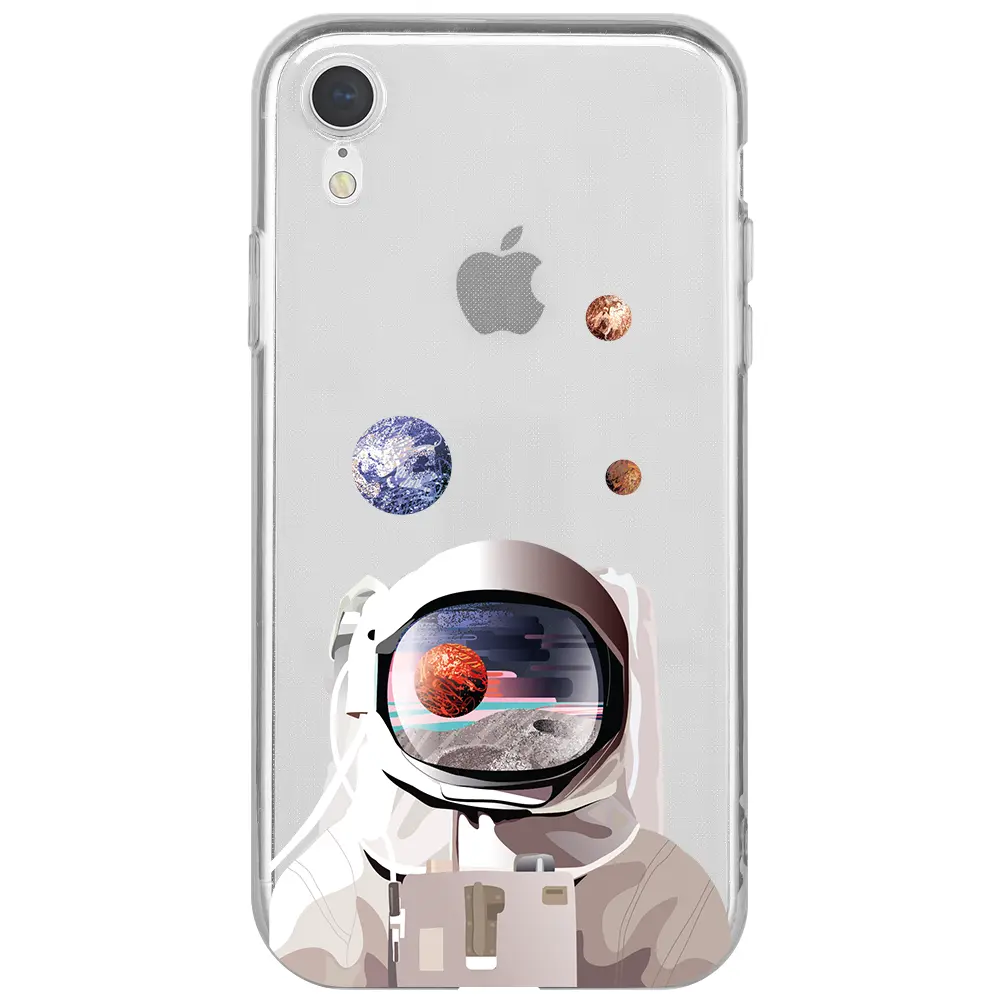Apple iPhone XR Şeffaf Telefon Kılıfı - Astronotun Gözünden