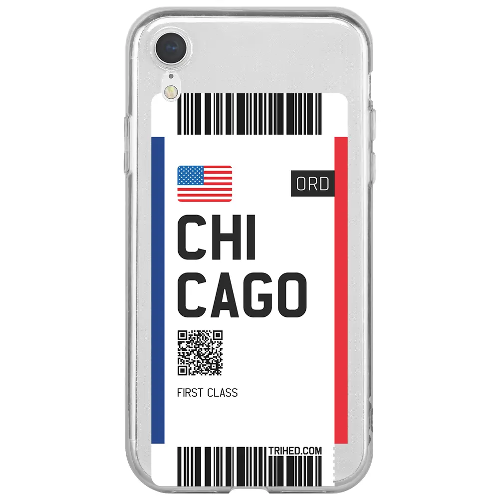 Apple iPhone XR Şeffaf Telefon Kılıfı - Chicago Bileti