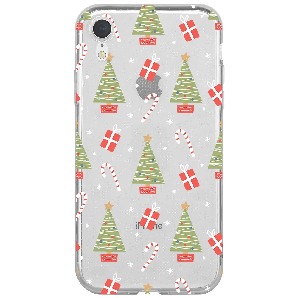 Apple iPhone XR Şeffaf Telefon Kılıfı - Christmas Candy