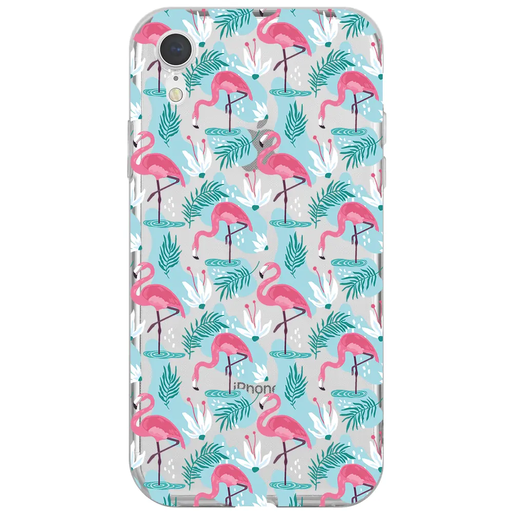Apple iPhone XR Şeffaf Telefon Kılıfı - Cold Flamingo