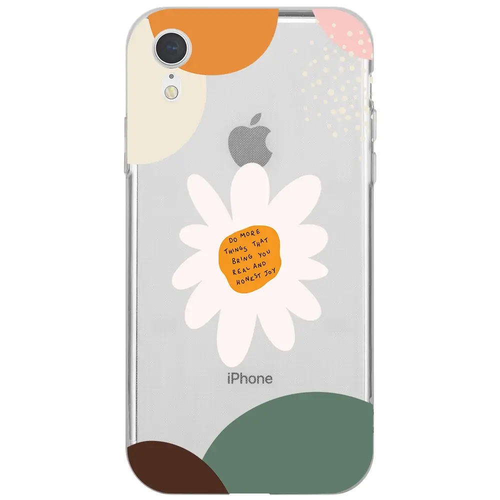 Apple iPhone XR Şeffaf Telefon Kılıfı - Daisy Letters