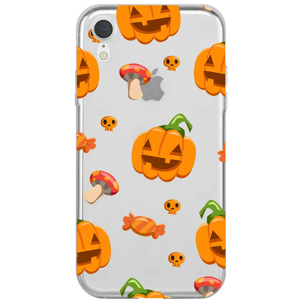 Apple iPhone XR Şeffaf Telefon Kılıfı - Deadly Pumpkin