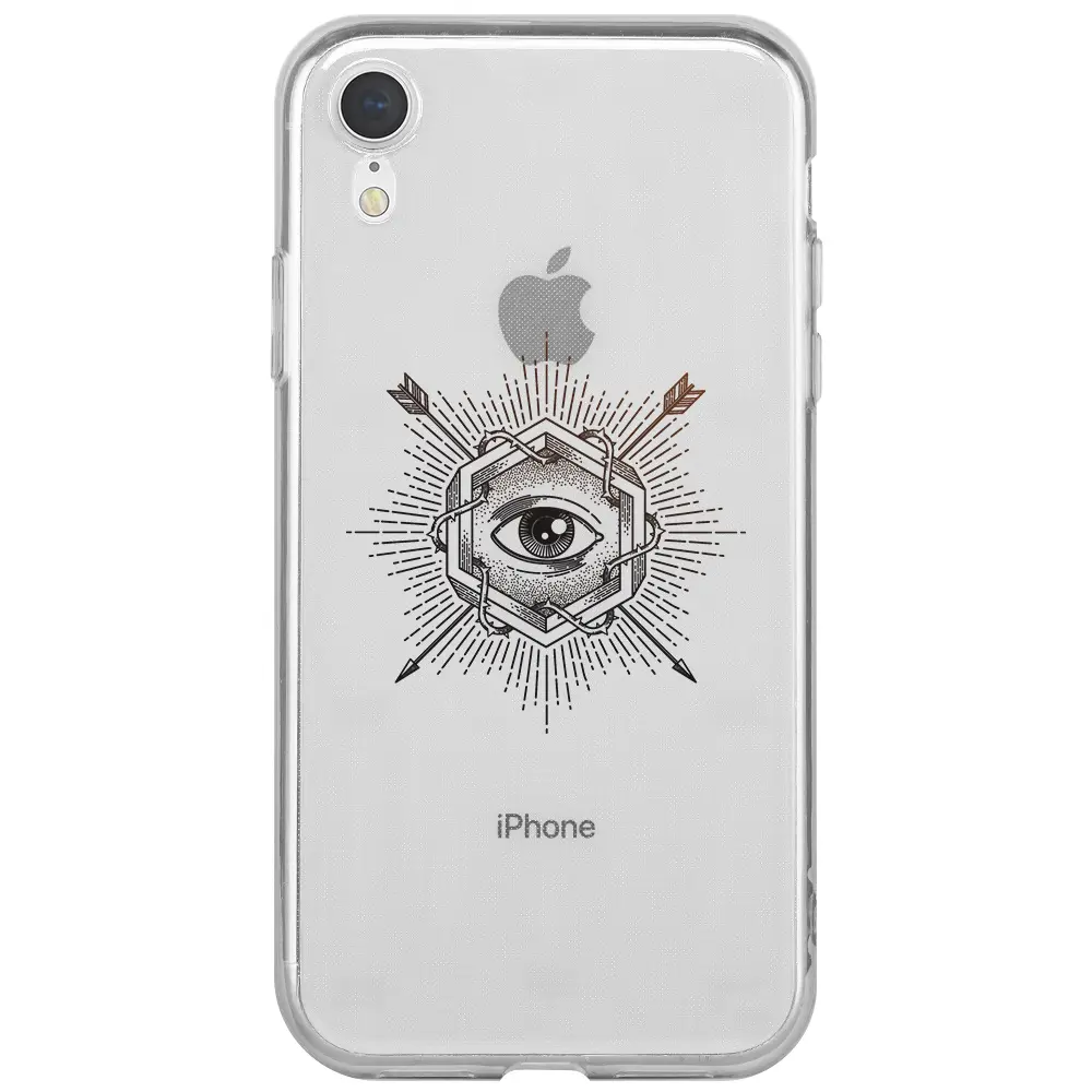 Apple iPhone XR Şeffaf Telefon Kılıfı - Dikenli Sarmaşık Göz