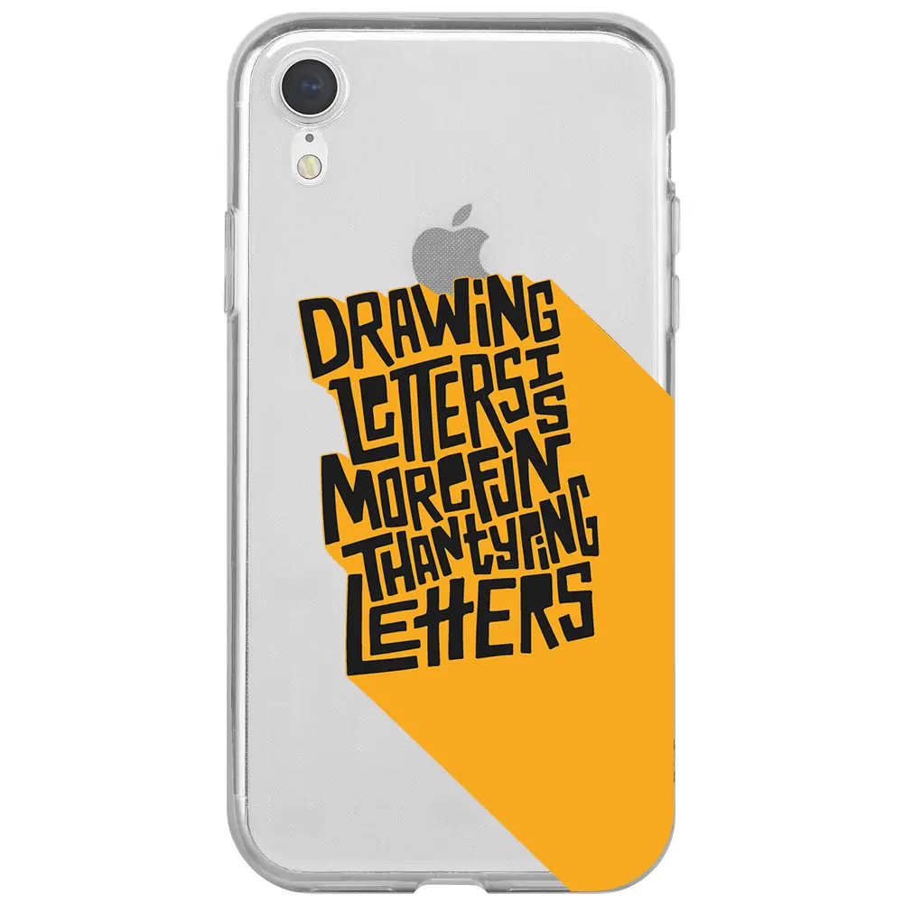 Apple iPhone XR Şeffaf Telefon Kılıfı - Drawing Letters