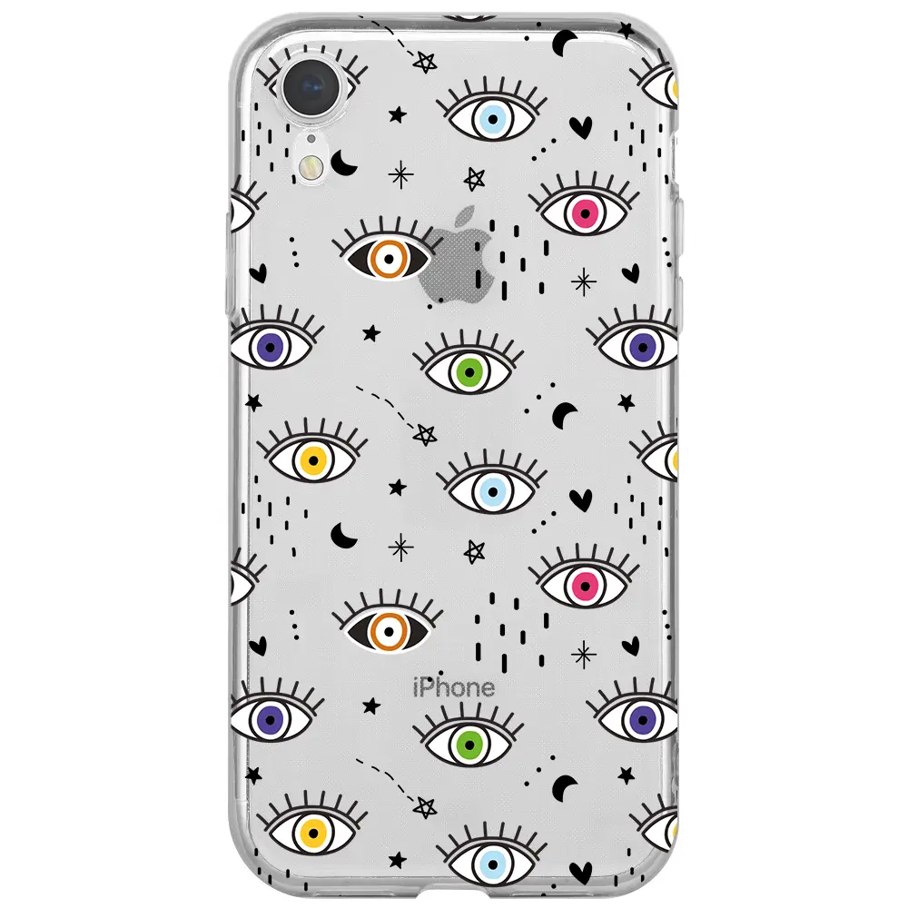 Apple iPhone XR Şeffaf Telefon Kılıfı - En Renkli Göz