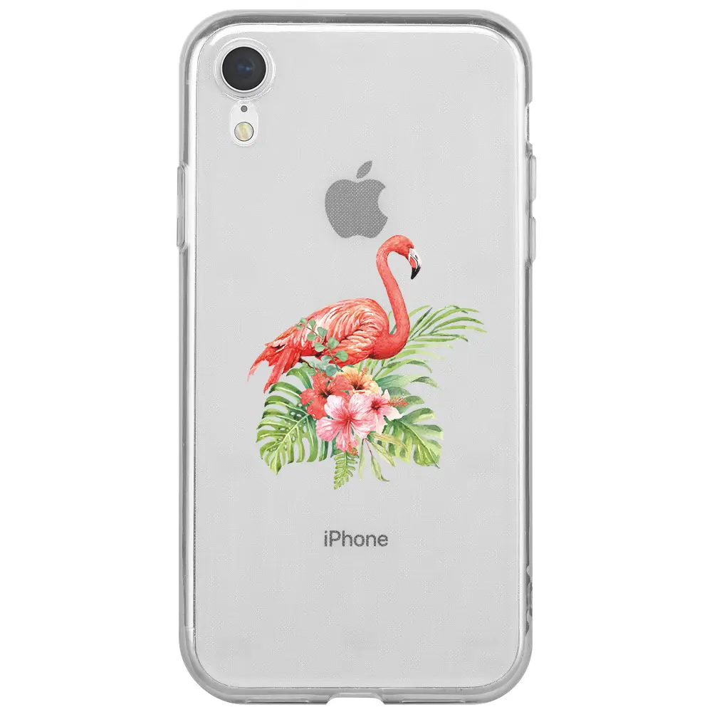 Apple iPhone XR Şeffaf Telefon Kılıfı - Flamingo
