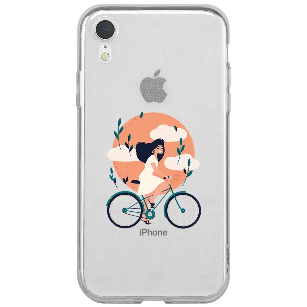 Apple iPhone XR Şeffaf Telefon Kılıfı - Flying On The Bike