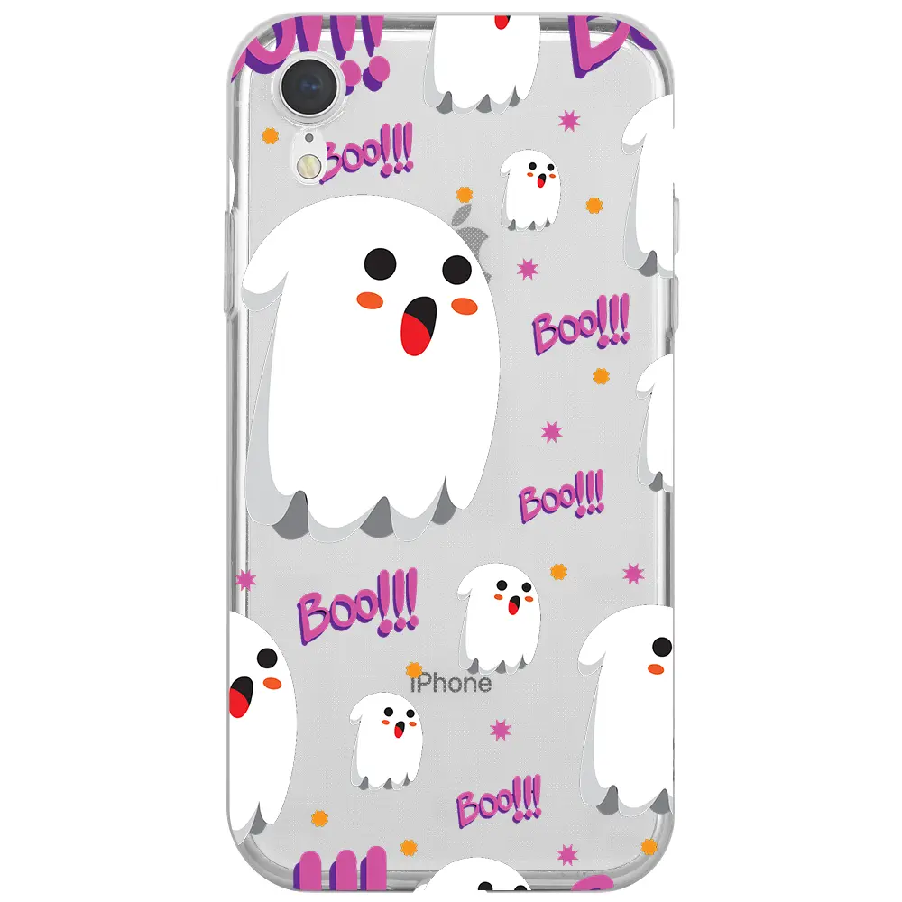 Apple iPhone XR Şeffaf Telefon Kılıfı - Ghost Boo!