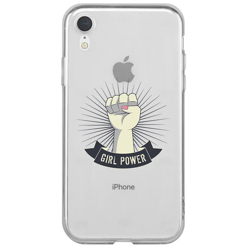 Apple iPhone XR Şeffaf Telefon Kılıfı - Girl Punch