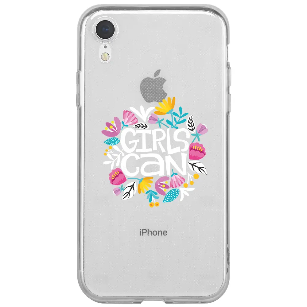 Apple iPhone XR Şeffaf Telefon Kılıfı - Girls Can