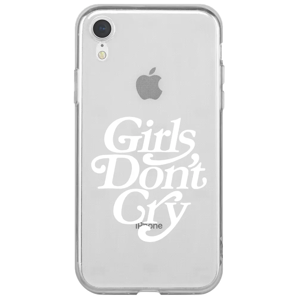 Apple iPhone XR Şeffaf Telefon Kılıfı - Girls Don't Cry
