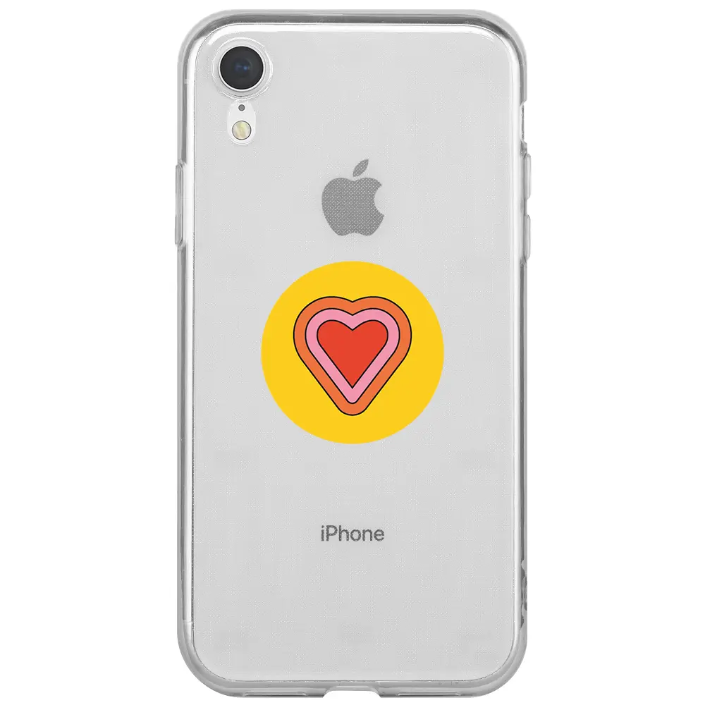 Apple iPhone XR Şeffaf Telefon Kılıfı - Kalp