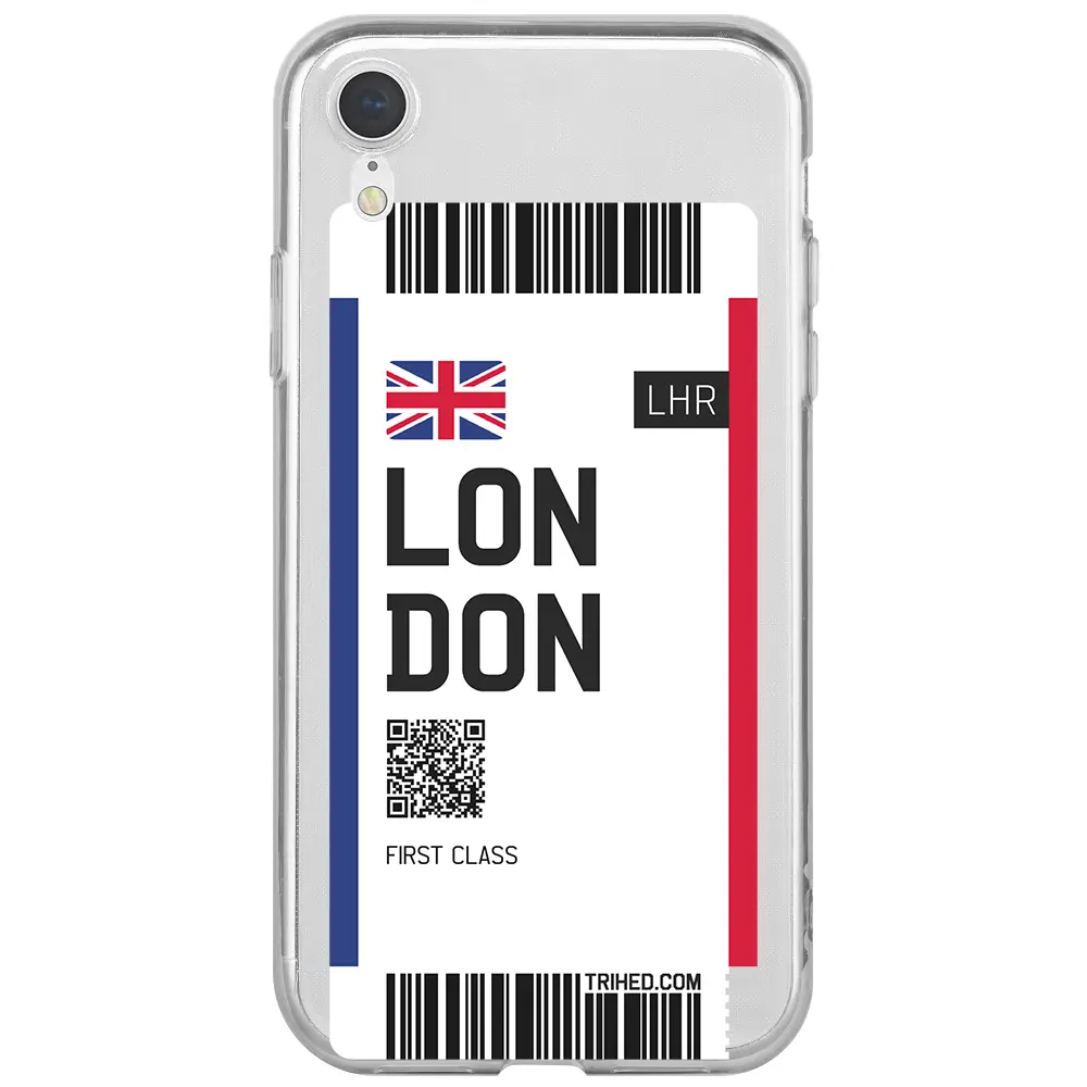 Apple iPhone XR Şeffaf Telefon Kılıfı - London Bileti