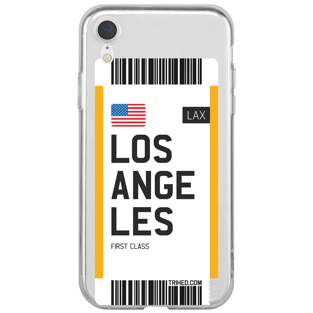 Apple iPhone XR Şeffaf Telefon Kılıfı - Los Angeles Bileti