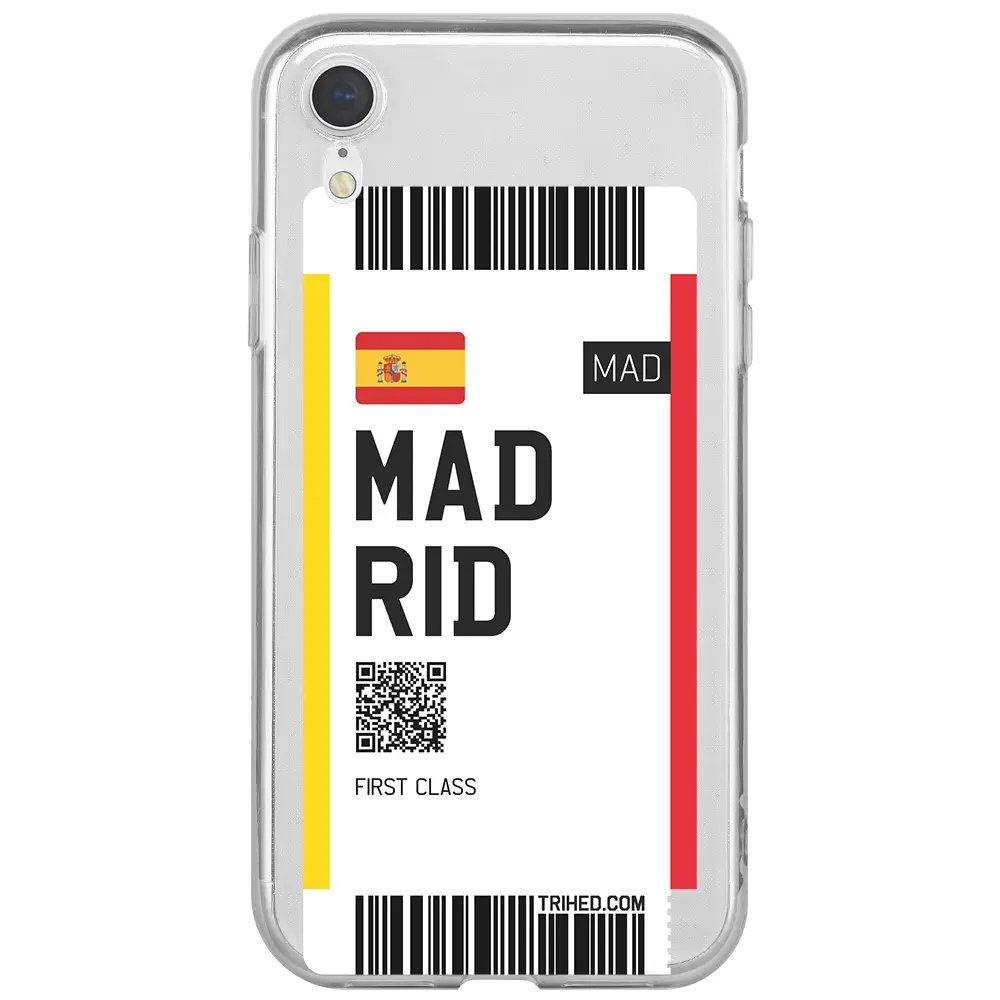 Apple iPhone XR Şeffaf Telefon Kılıfı - Madrid Bileti