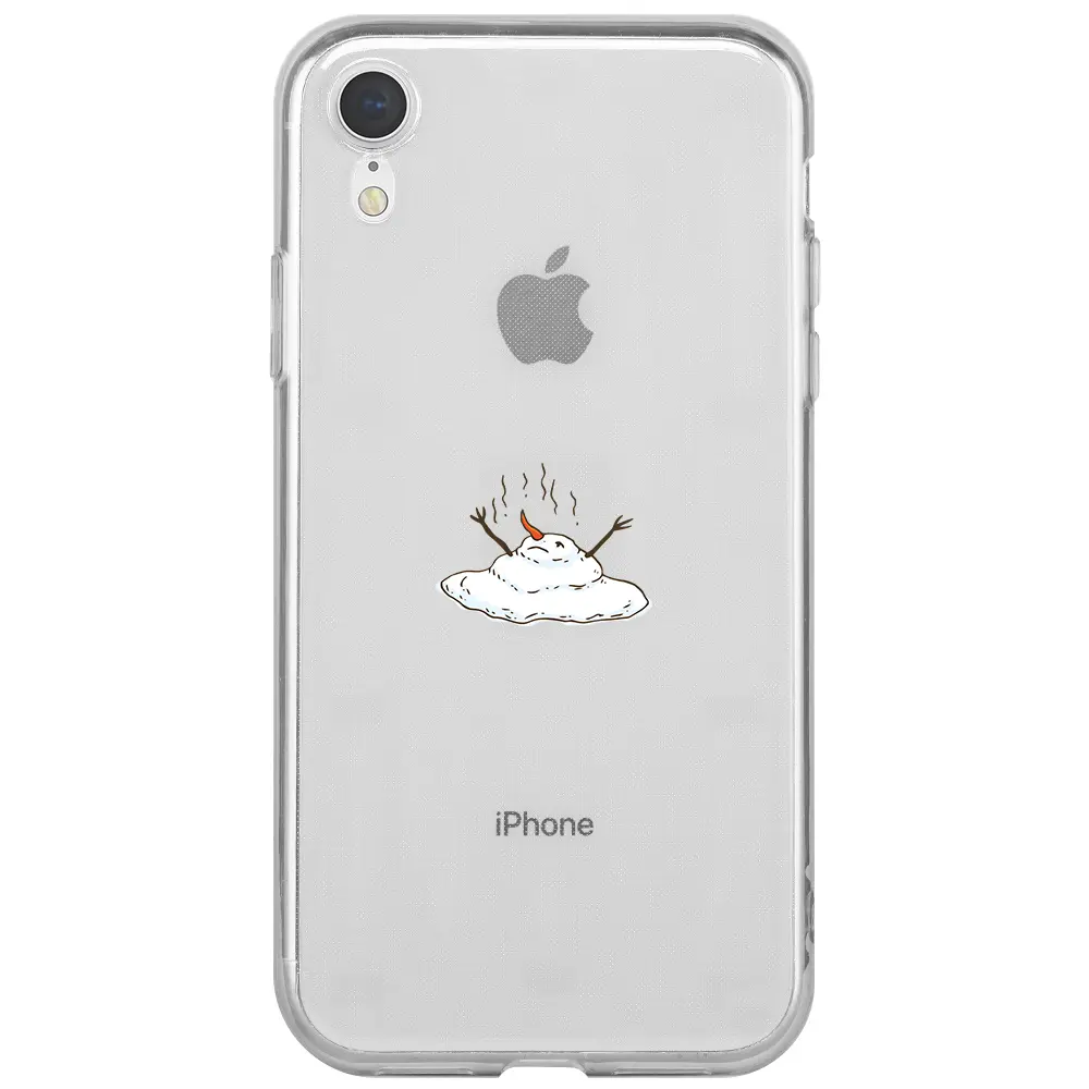 Apple iPhone XR Şeffaf Telefon Kılıfı - Melting Snowman