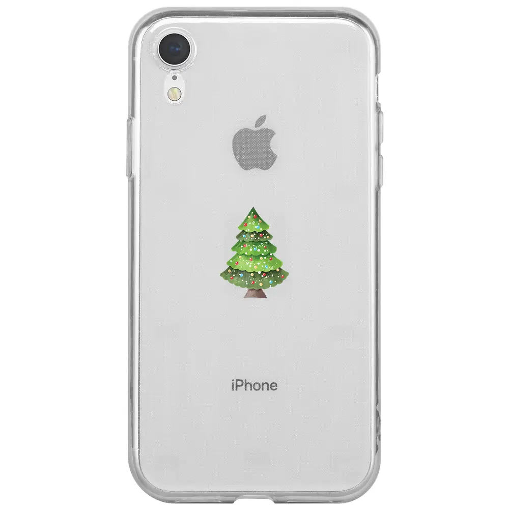 Apple iPhone XR Şeffaf Telefon Kılıfı - Mini Xmas Tree