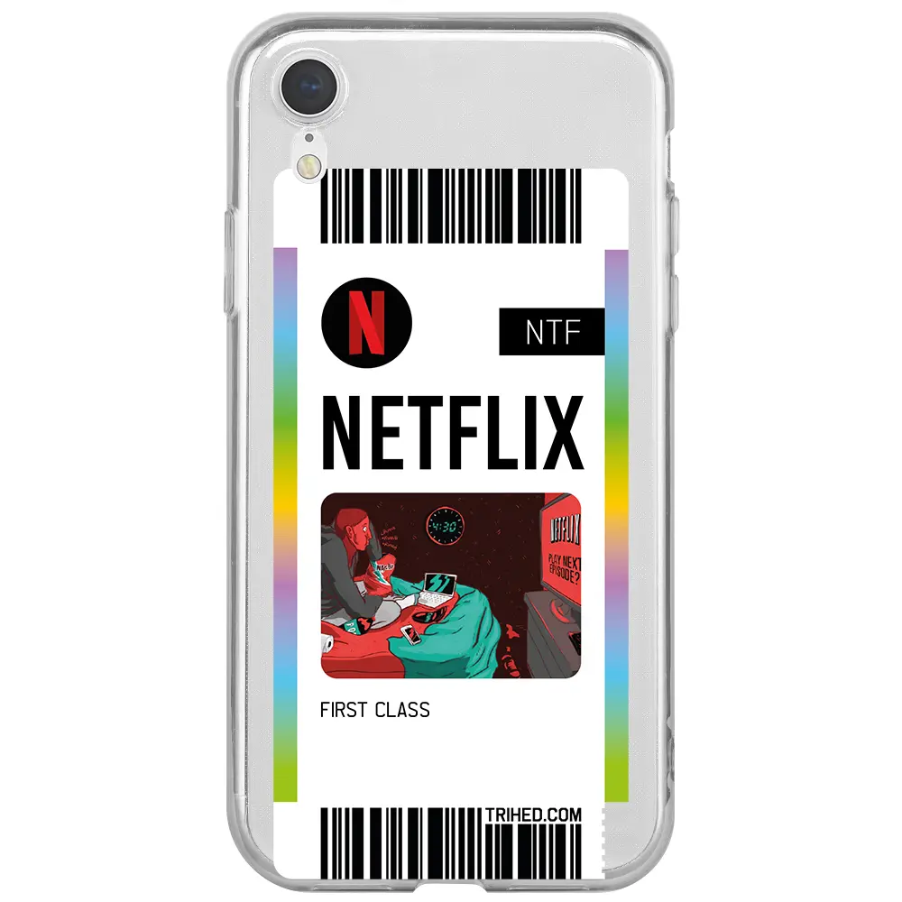 Apple iPhone XR Şeffaf Telefon Kılıfı - Netflix Bileti