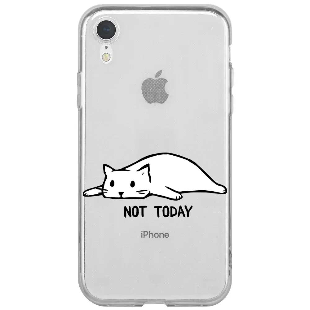 Apple iPhone XR Şeffaf Telefon Kılıfı - Not Today Cat