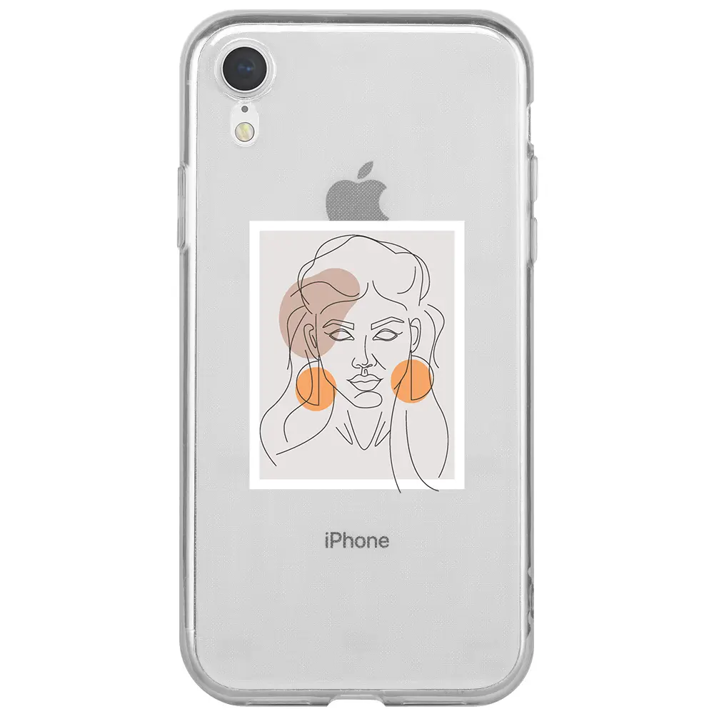 Apple iPhone XR Şeffaf Telefon Kılıfı - Orange Earrings
