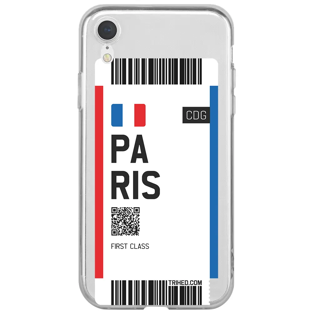 Apple iPhone XR Şeffaf Telefon Kılıfı - Paris Bileti